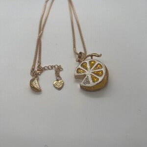 Orange slice necklace Betsey Johnson heart